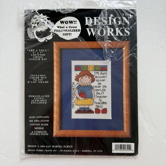 Design Works Counted Cross Stitch Kit "Teacher" 9394 Complete UNSEALED - Picture 1 of 6